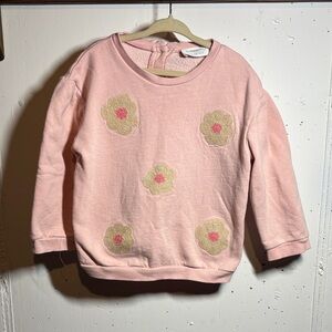Charming Pink Floral Kids Sweatshirt